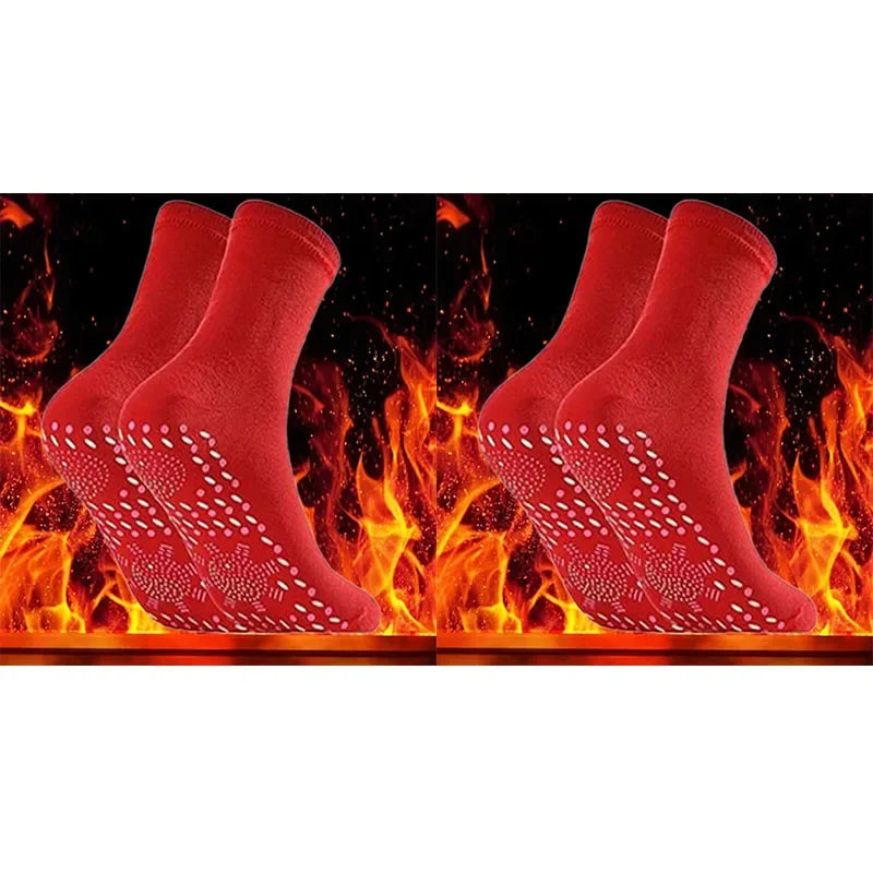 9/6/3/1Pairs Magnetic Socks Self Heating Therapy Magnetic Therapy Pain Relief Socks Woman Men Self-Heating Socks Oasis Select 2 pairs-red