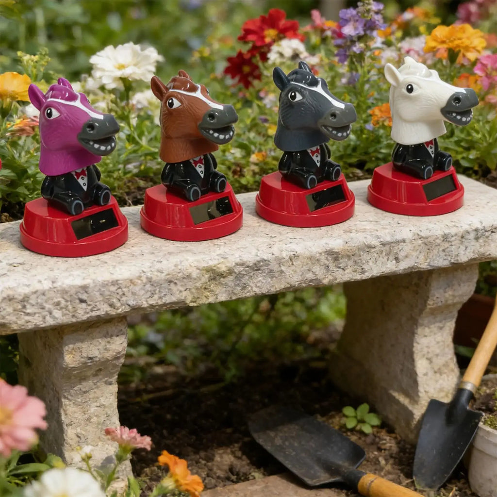 Car Ornament Solar Ornament Bobblehead Doll horse Shape Ornament Gift Creative Interior Car Supplies Car Dashboard Ornament Oasis Select