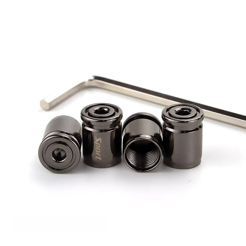 Tire valve stem cap - Universal anti-theft tire valve cap - Aluminum alloy cap - Wheel cap - Suitable for car caps Oasis Select black