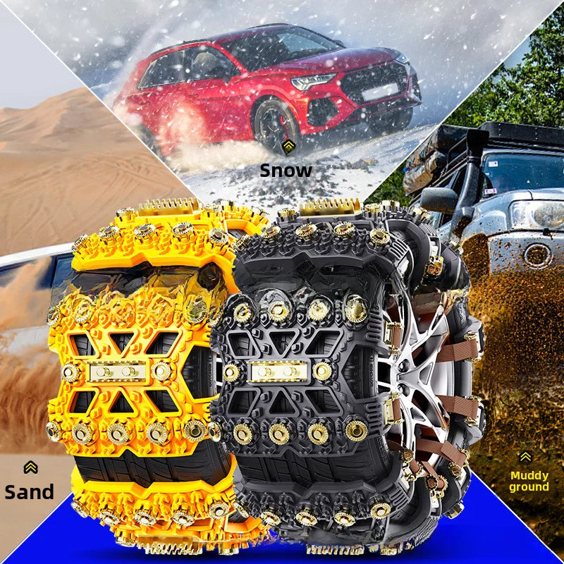 Car tire snow chains for sedans, SUVs, and off-road vehicles—TPU material that protects tires from damage, ice-breaking, and off Oasis Select