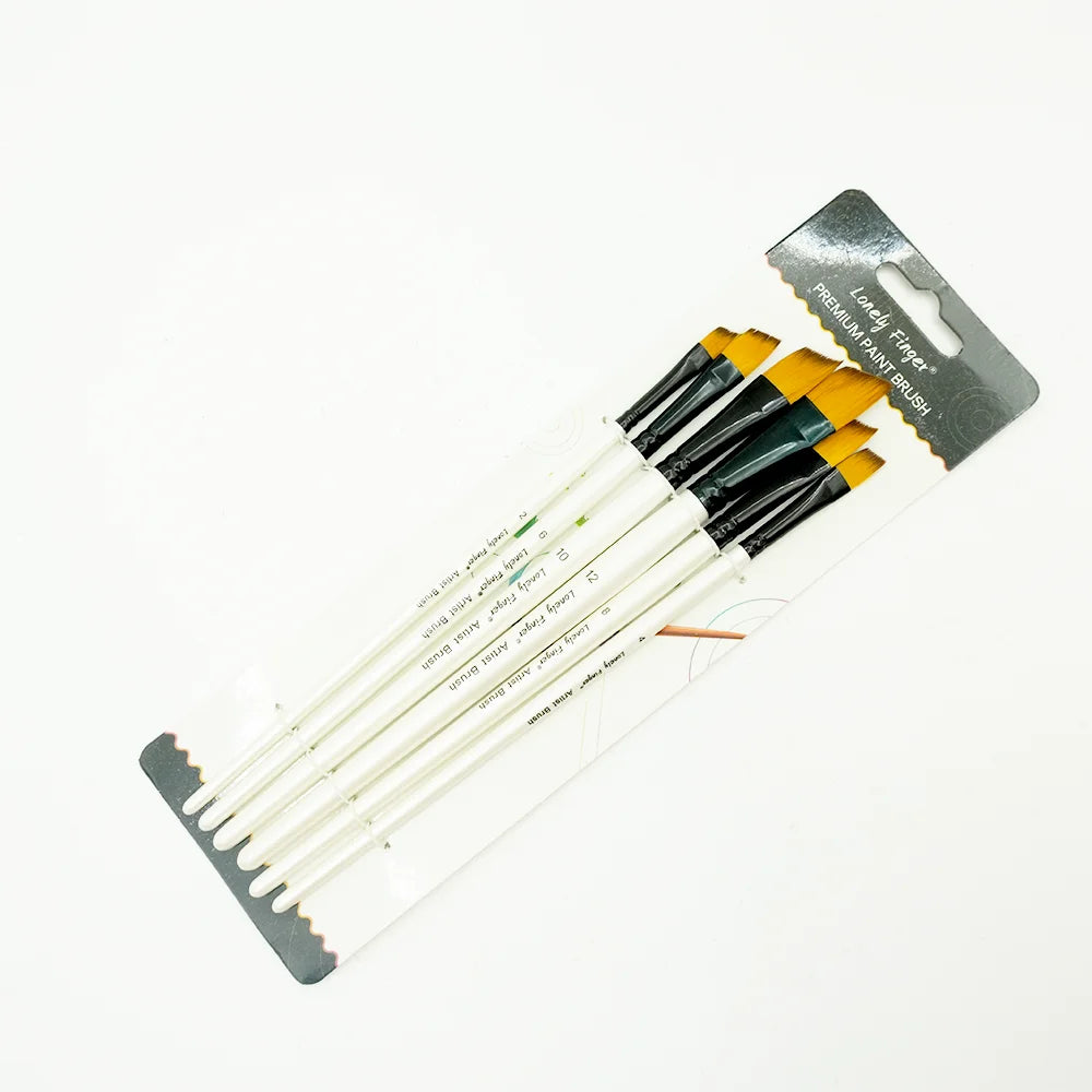 Angular Paint Brushes,6 PCS Different Size Professional Angled Paint Brush for Acrylic Watercolor Gouache Oil Painting,Highly Ab Oasis Select