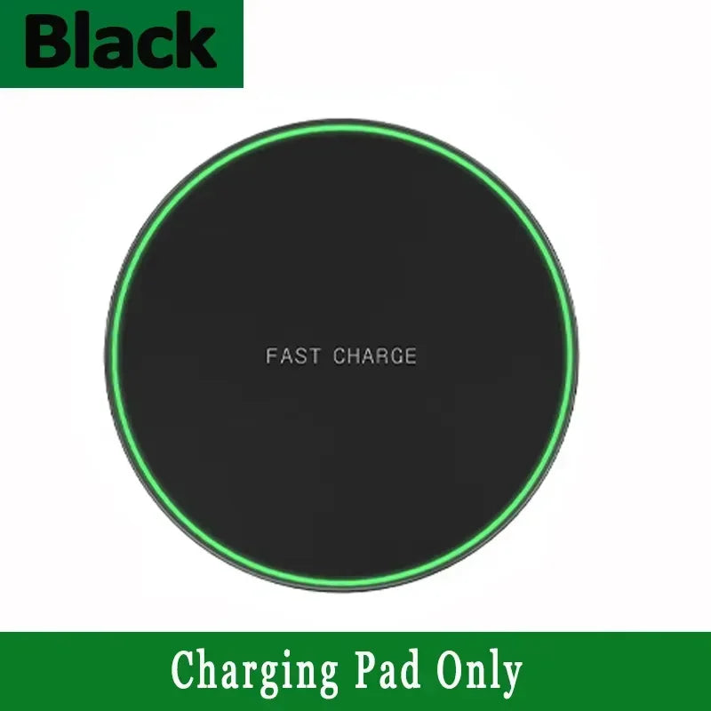 Wireless Charger Lightweight Desktop Phone Pad For iPhone 16 15 14 13 12 Pro Max Samsung Xiaomi Cell Phone Fast Charging Station Oasis Select Black