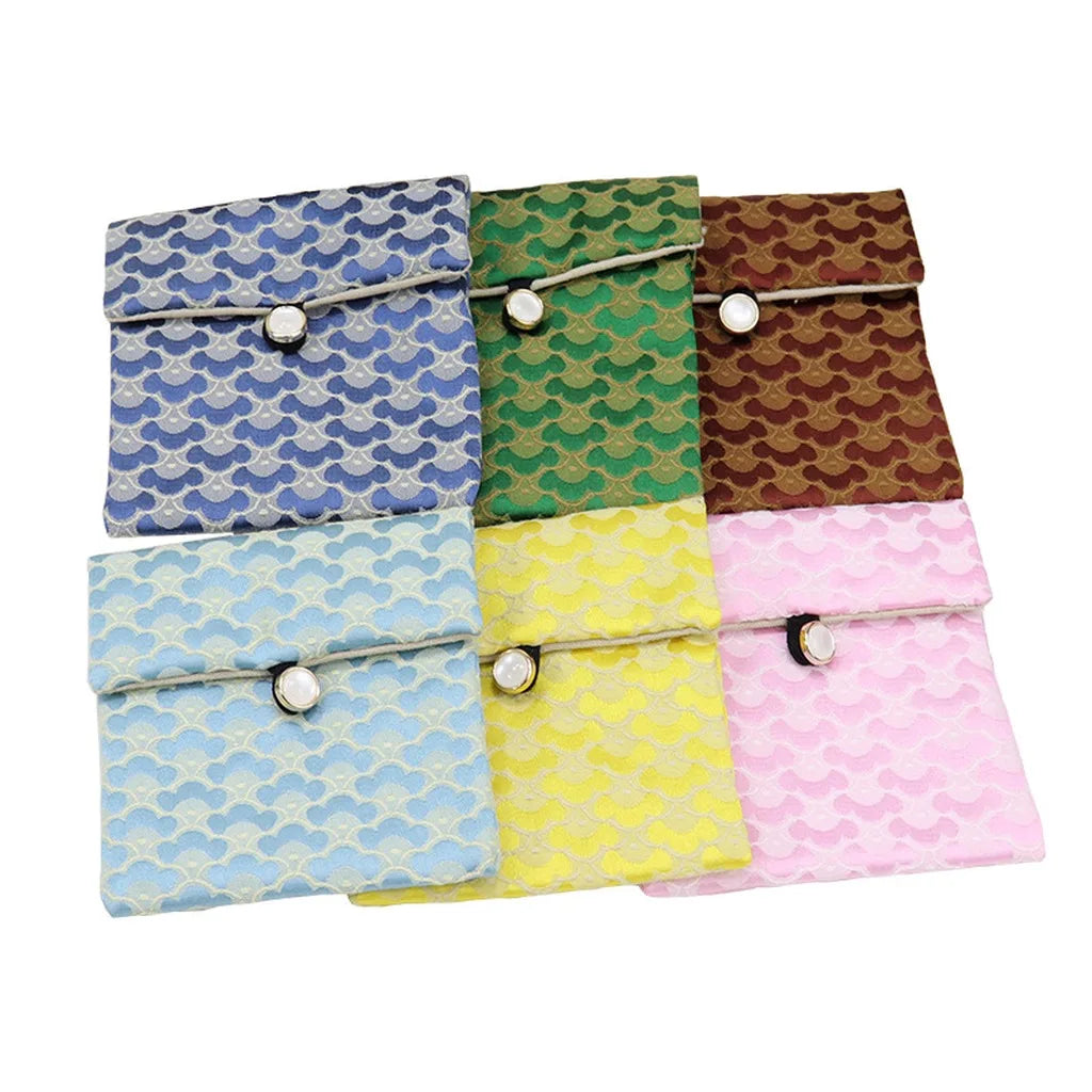 Vintage satin jewelry, stationery, storage bags, double-layer jewelry necklaces, bracelets, button packaging Oasis Select