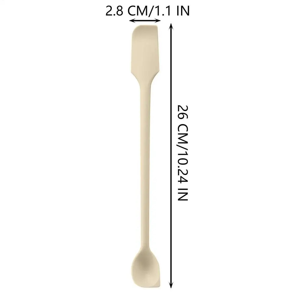 Double Headed Silicone Spatula Scraper All-Purpose Kitchen Tool for Jars Cakes Butter Non-Stick Flexible Baking & Cooking Gadget Oasis Select White