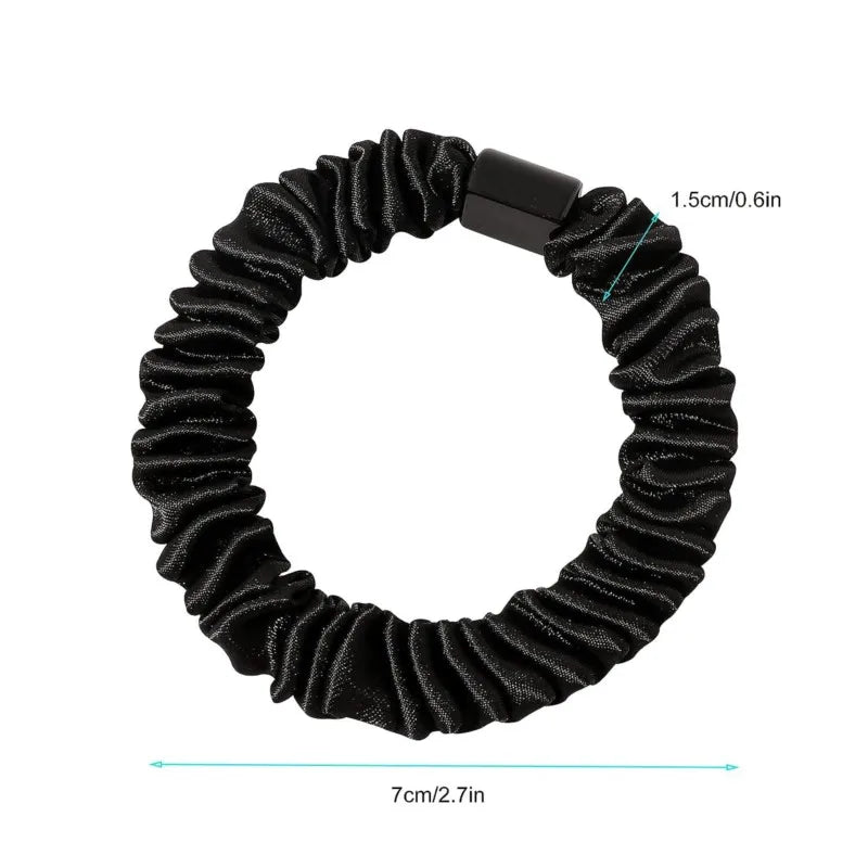 5pcs Small Satin Silk Scrunchies Bulk for Women Thin Hair Tie Mini Scrunchy Bands Skinny Ponytail Holders Pony Tails Wrist Decor Oasis Select