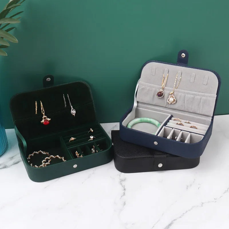 2024 Portable Jewelry Box Jewelry Organizer Display Travel Jewelry Case Boxes Button Leather Storage Chenille Jewelers Joyero Oasis Select