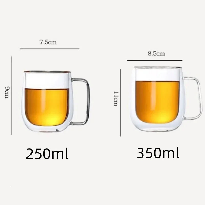 Double Wall Transparent Glass Coffee Cup Heat Resistant High Borosilicate for Bar Tea Milk Juice Water Espresso Shot Glass Oasis Select