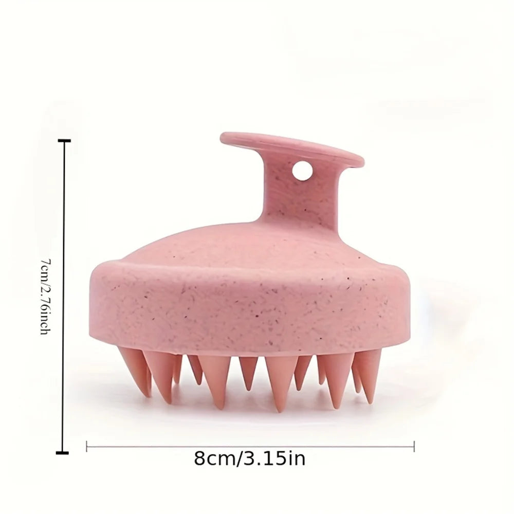 1pc Silicone Shampoo Brush Body Massage Brush Bath Shower Brush Salon Hairdressing Tool Scalp Massage Comb Hair Washing Comb Oasis Select Pink