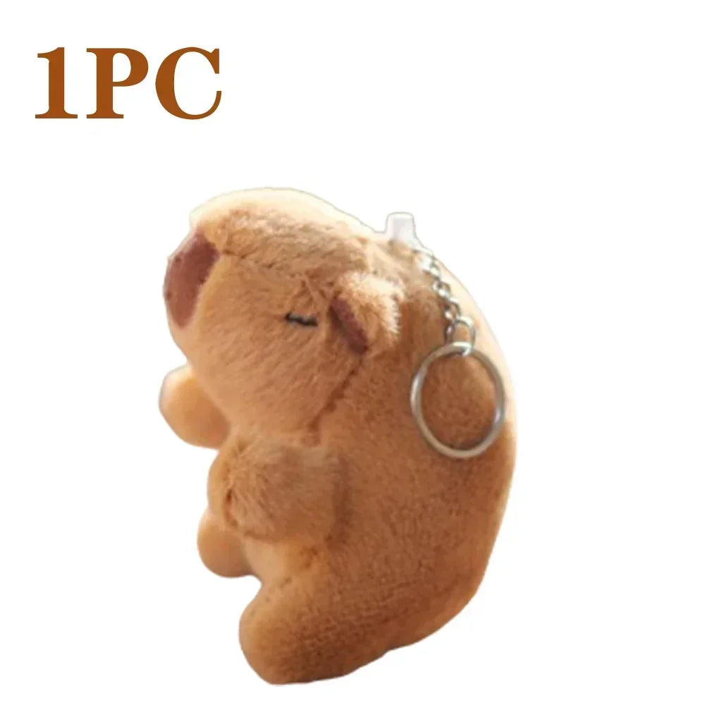 1-20PCS Cartoon Capybara Pendant Plush Toy Doll Bag Hanging Ornament Cute Kapila Keychain Doll Desktop Doll Ornament Car Pendant Oasis Select Naked-1PC