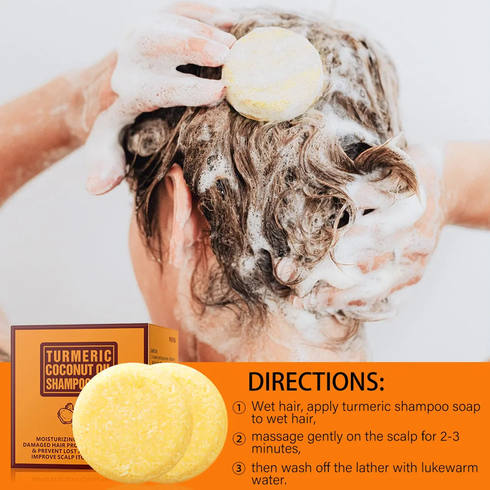 Turmeric Coconut Shampoo Bar 2-Pack | Natural Hair Growth Bar