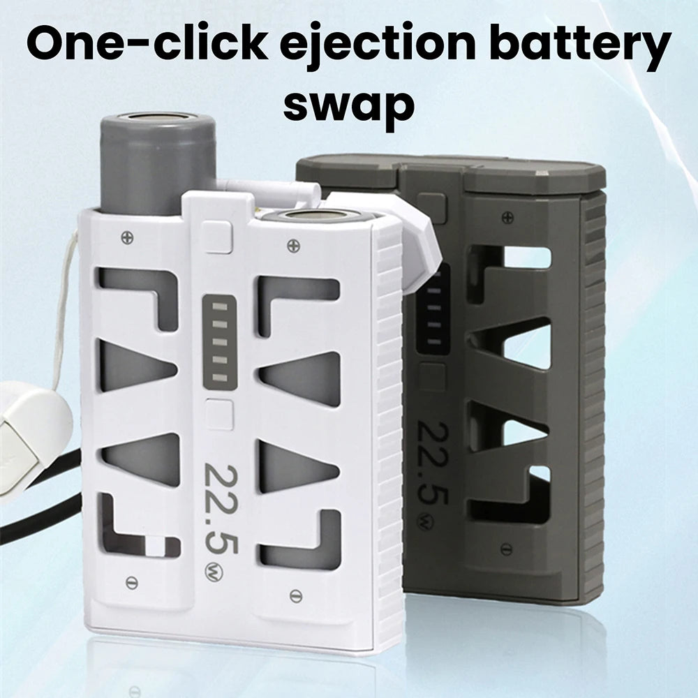 2x 21700 Battery Power Bank DIY Case 22.5W Type-C Fast Charging Dual Mode Low Current Battery Box Large Capacity Power Bank Oasis Select