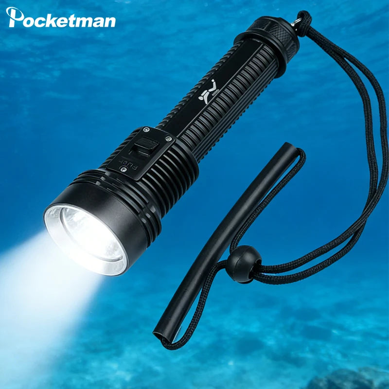 POCKETMAN 2000LM IPX8 Diving Flashlight | Scuba Torch & Lanyard