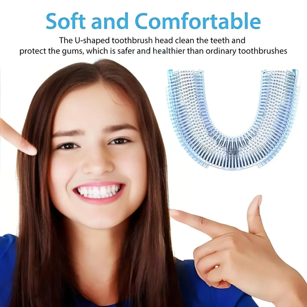 Ultrasonic Toothbrush,U Shape Toothbrush Ultrasonic Teeth Cleaner Teeth Whitening Lamp Adult Electric Automatic Toothbrush Oasis Select