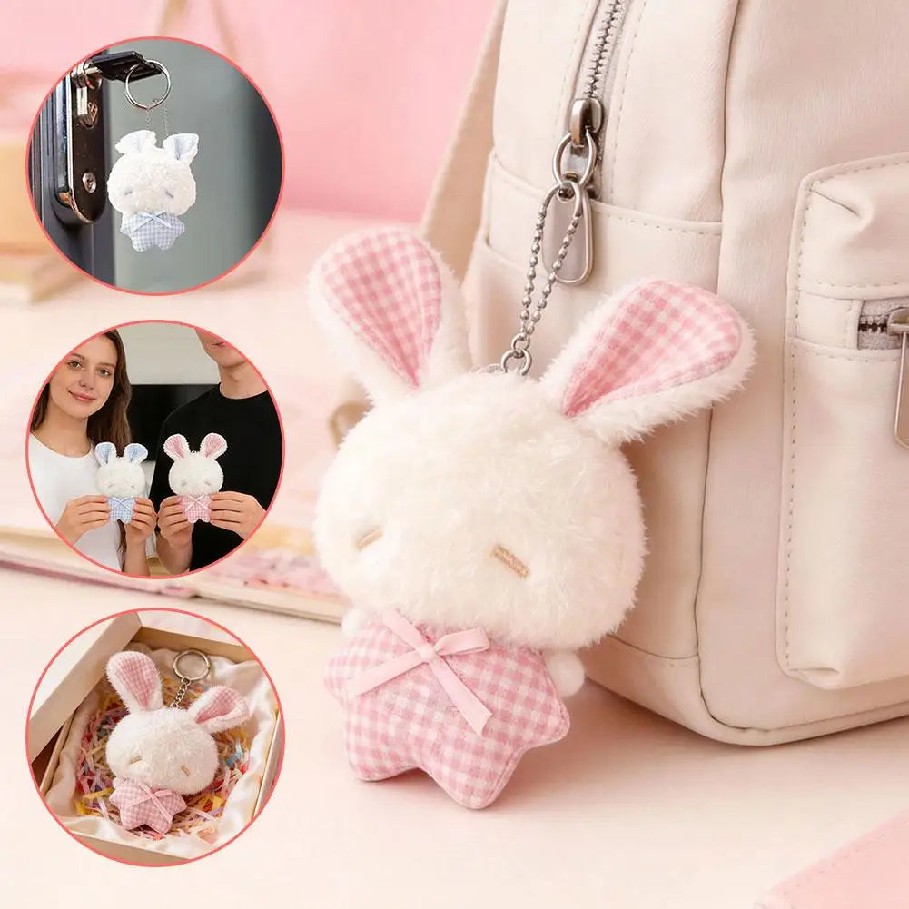 Mini Angel Bunny Plush Keychain Cute Soft Rabbit Stuffed Toy Hanging Pendant Kawaii Gift for Girls Oasis Select