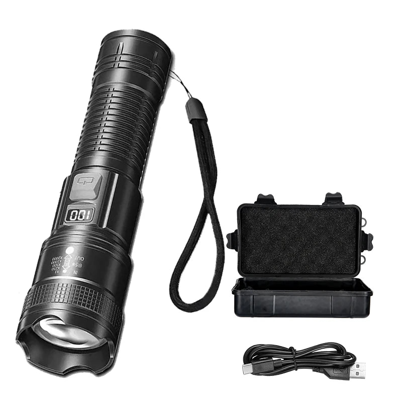 Ultra Bright Zoomable LED Tactical Flashlight | USB Rechargeable