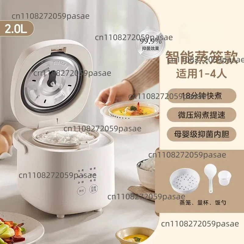Mini Smart Rice Cooker 1.2L–2.0L with Steamer | 1–3 Persons