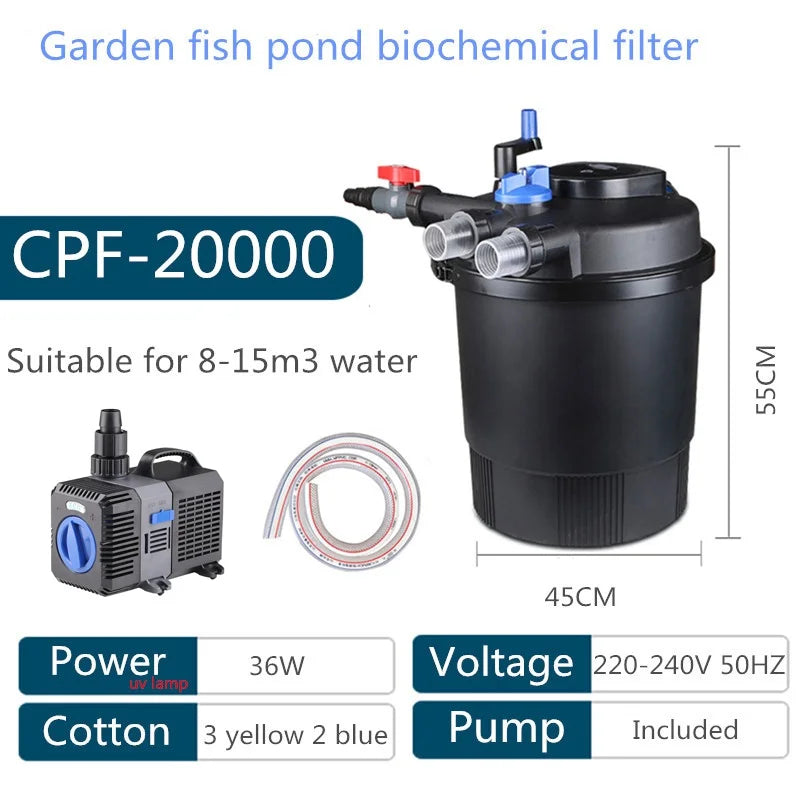 CPF2500 CPF5000 CPF10000 CPF15000 CPF20000 CPF30000 CPF50000 pond swimming pool filter bio pressure UV filter Farm water purifi Oasis Select CPF20000 a set AU adapter plug
