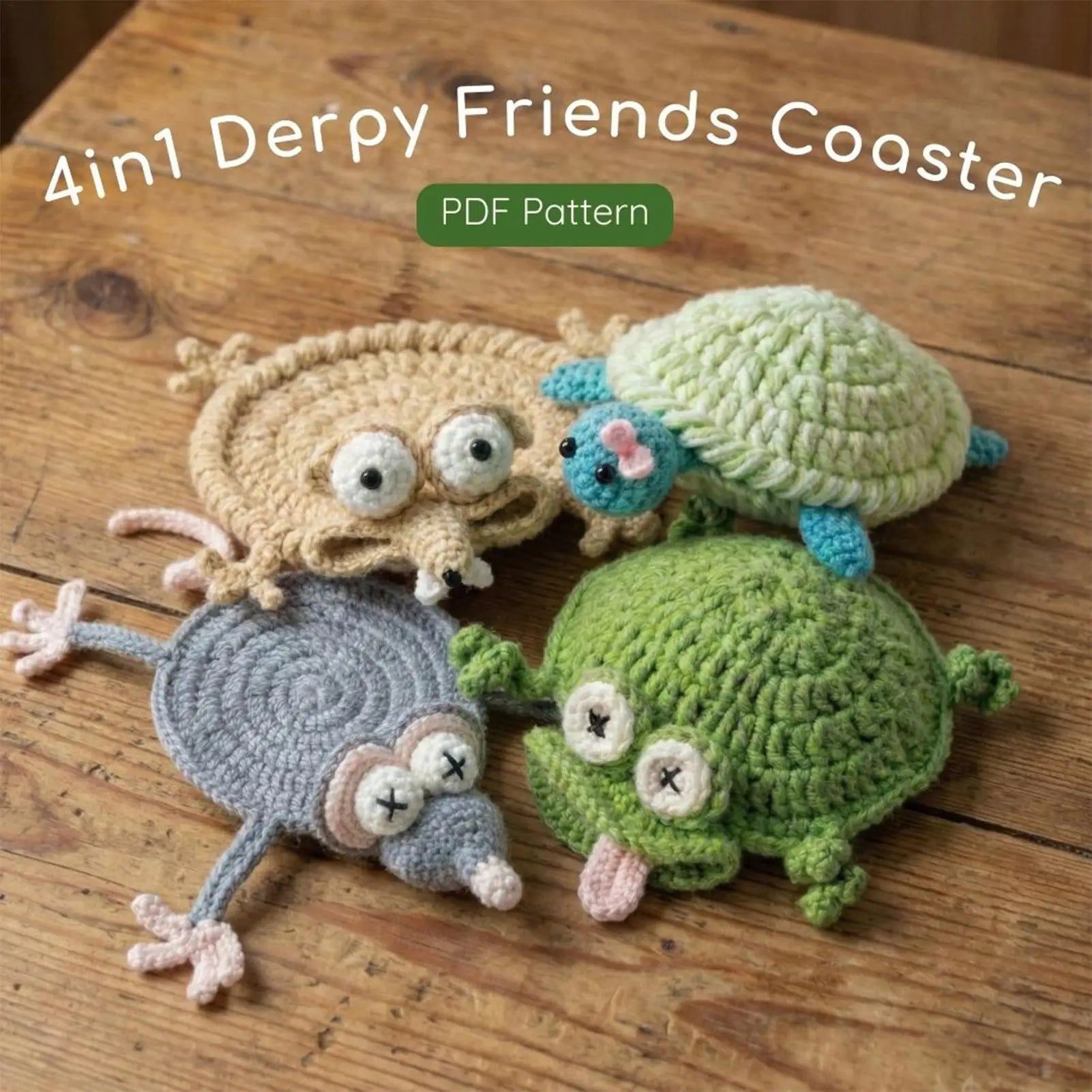 Cup Coasters 4pieces Animal Shape Crochet Cups Mat Coffee Coasters for Dining Room Kitchen Apartment Housewarming Cafe Oasis Select