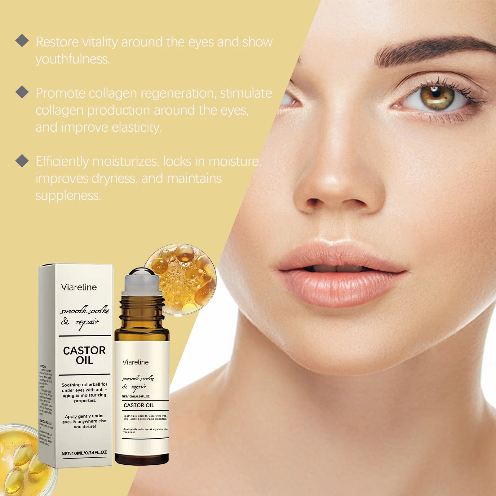 Viareline Castor Oil Eye Serum – Brighten & Firm 10ml