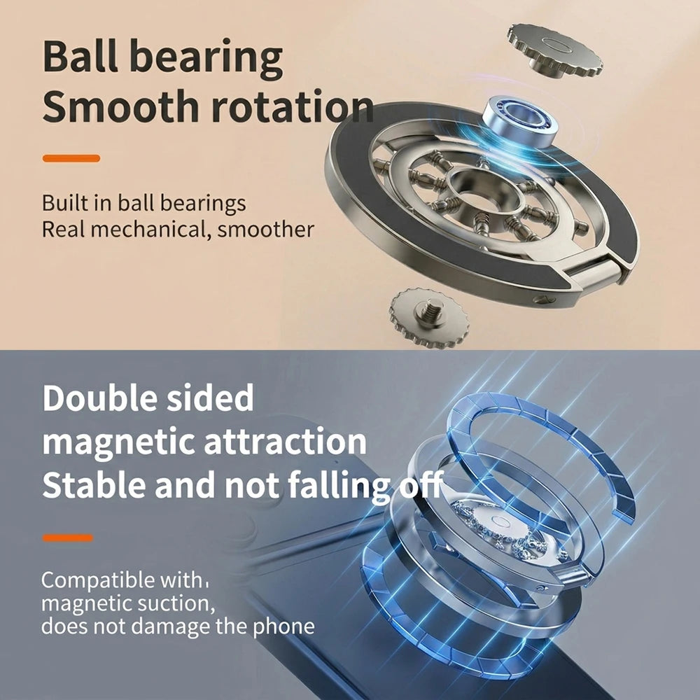 Finger Ring Bracket Decompression 360° Double-Sided Magnetic Rotate Gyroscope Phone Holder Grip For IPhone All Smartphone Stand Oasis Select