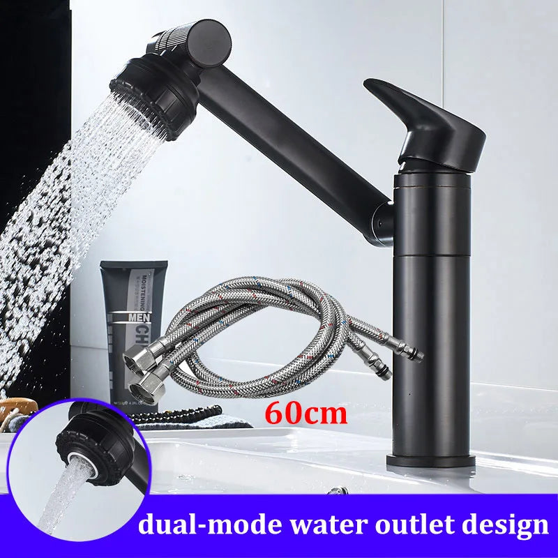 Stainless Steel Single-Handle Hot & Cold Bathroom Basin Faucet