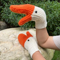 Gloves Unisex Autumn Winter Cold Warm Protection Three-dimensional Swan All Finger Gloves Knitted Woolen Mittens Oasis Select White Short Style