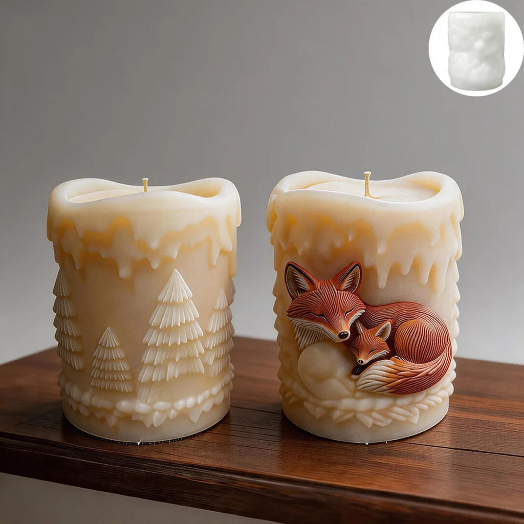 Cylindrical Candle Mold Silicone Candle Mold Cute animal Design 3D DIY Candle Making Tool For Candle Making For Beginner School Oasis Select