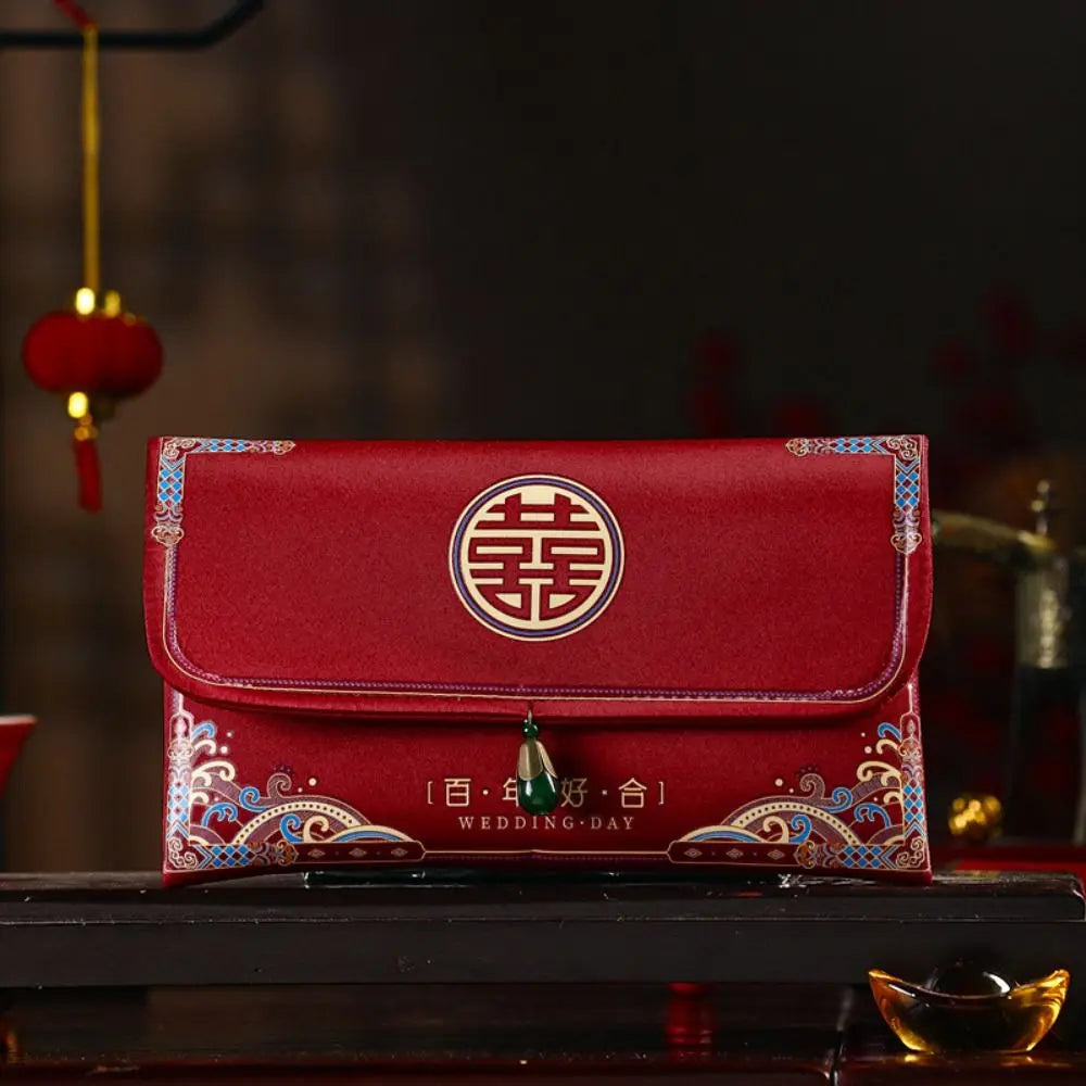 Chinese Brocade Red Envelope HongBao – Embroidered Tassel
