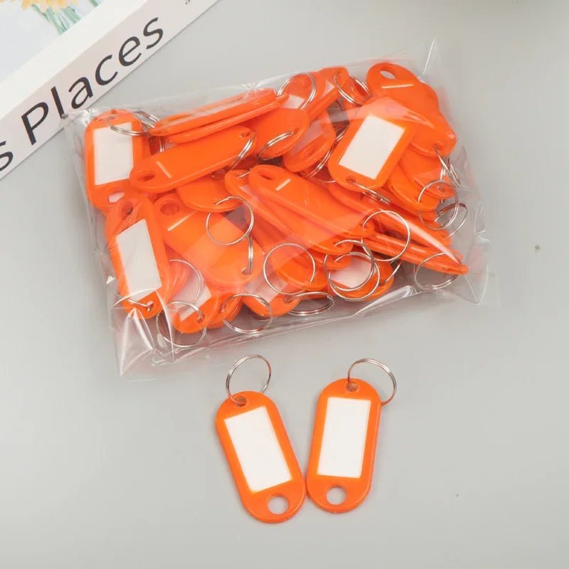 50pcs Colorful Plastic Tags Hotel Number Classification Card Key Tags Label Name Baggage Tag ID Name Tags With Split Ring Oasis Select