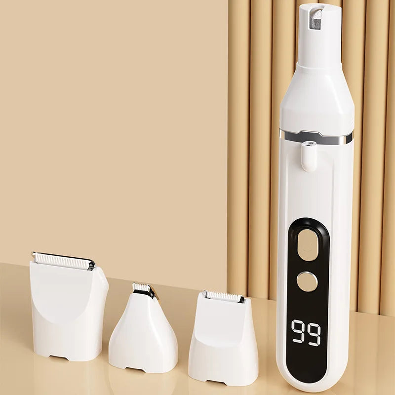 Household pet hair clipper for shaving feet electric clippeUSB rechargeable pet shavermultifunctional model for polishing nails Oasis Select White
