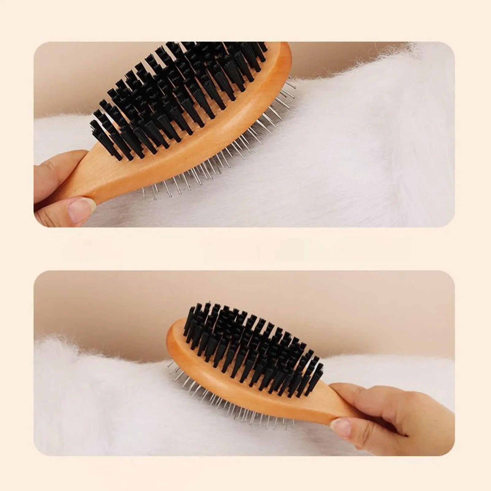 Pet Grooming Brush Double-sided Brush Comb Stainless Steel Needle Bristles Hair Brush Grooming Hair Remover Brush Pet Supplies Oasis Select