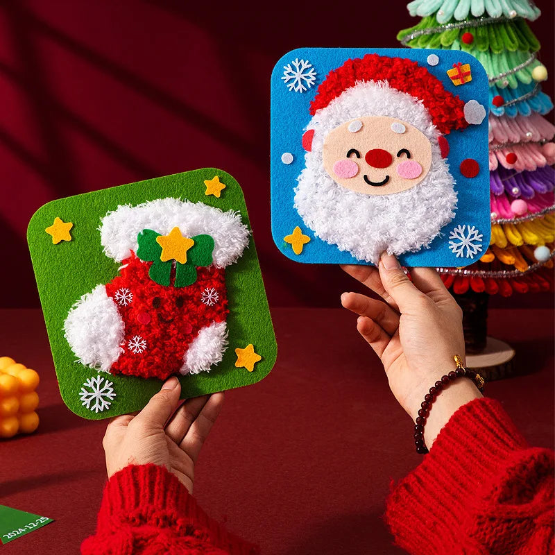 Christmas Decoration Children's Handmade Non woven Fabric Sewing Fun Thread Drawing Puzzle DIY Materials Oasis Select