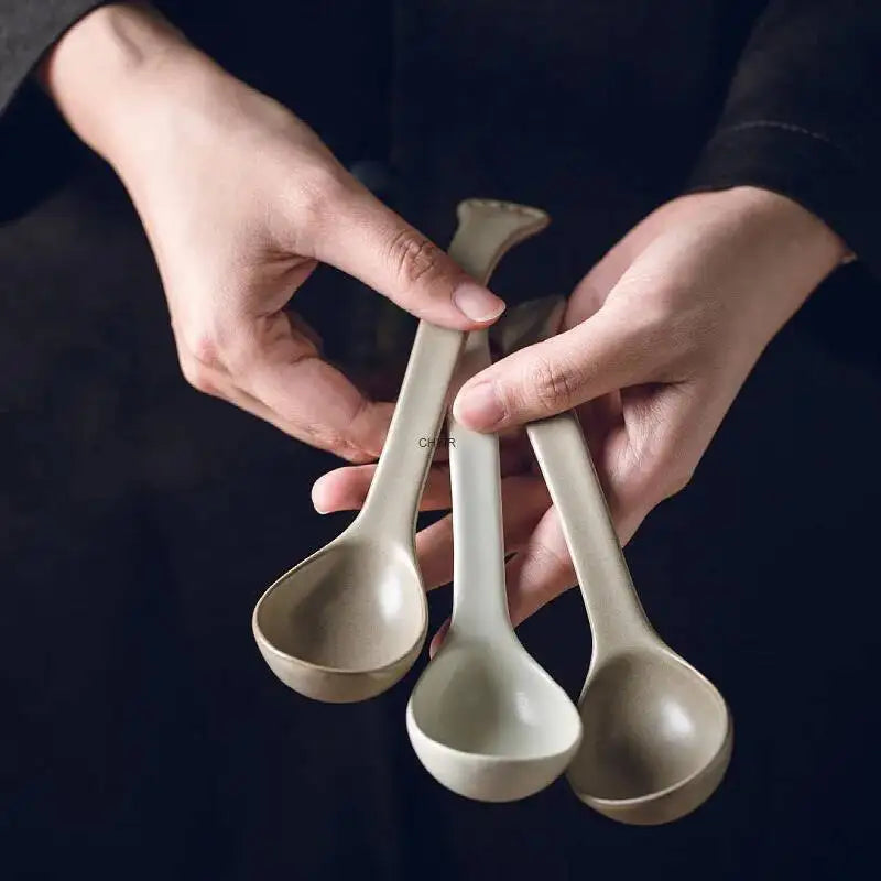 Jingdezhen Rustic Ceramic Household Soup Rice noodles Spoon Kitchen Tablewear Oasis Select