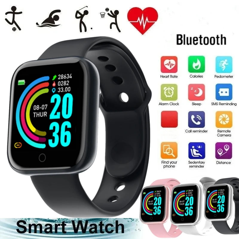 CHAOGENB Y68 Fitness Smartwatch – Heart Rate, Steps & Music
