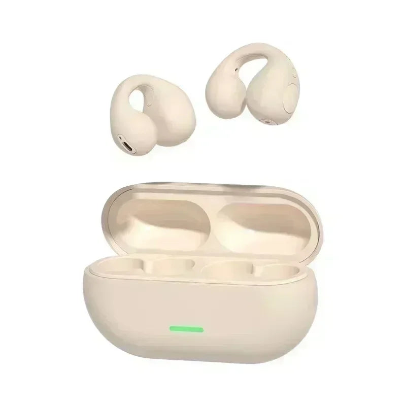 T75 Fone Bluetooth Headset 5.3 Wireless Air Conduction Headphones Clip Ear Music Noise Canceling HD Call Sports Gaming Earphone Oasis Select khaki