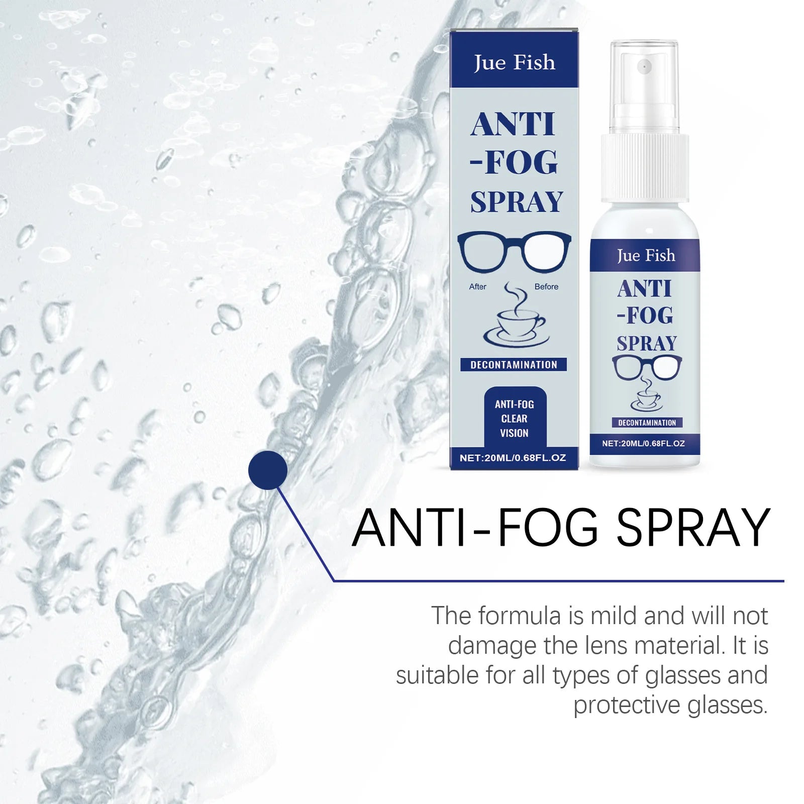 Eyeglass Cleaning Fluid Anti Fog Glasses Cleaning Lenses Remove Scratches Fingerprint Clear Vision Waterproof Portable Defogger Oasis Select