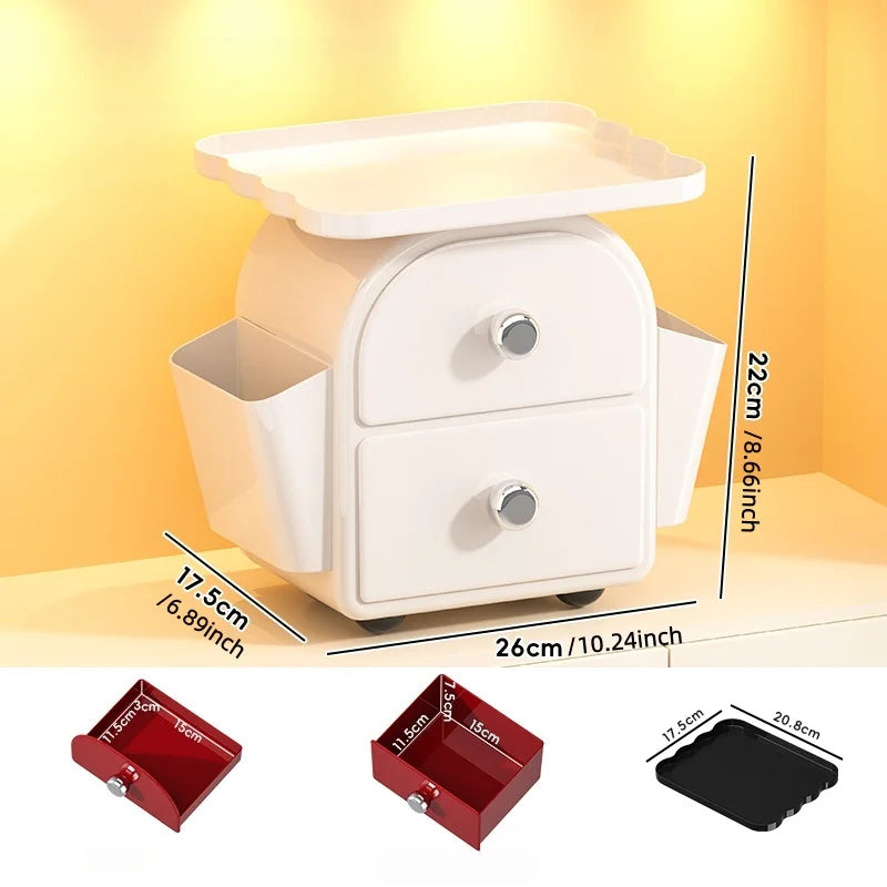 Entryway hallway storage box drawer-style storage rack creative high-end decorative item key storage box desktop storage box Oasis Select white