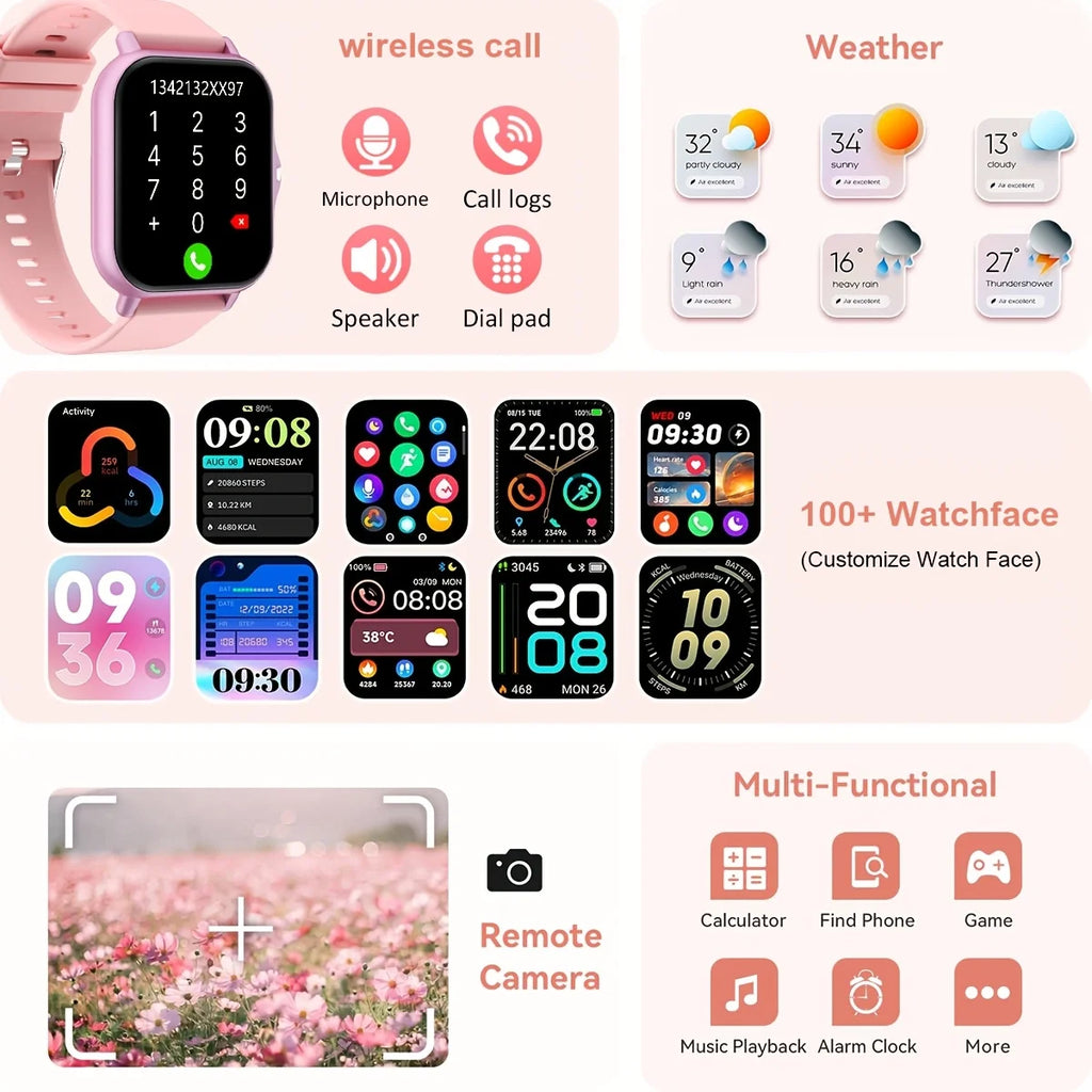 ERUN 1.83" Smart Watch with Bluetooth Calling | Men & Women