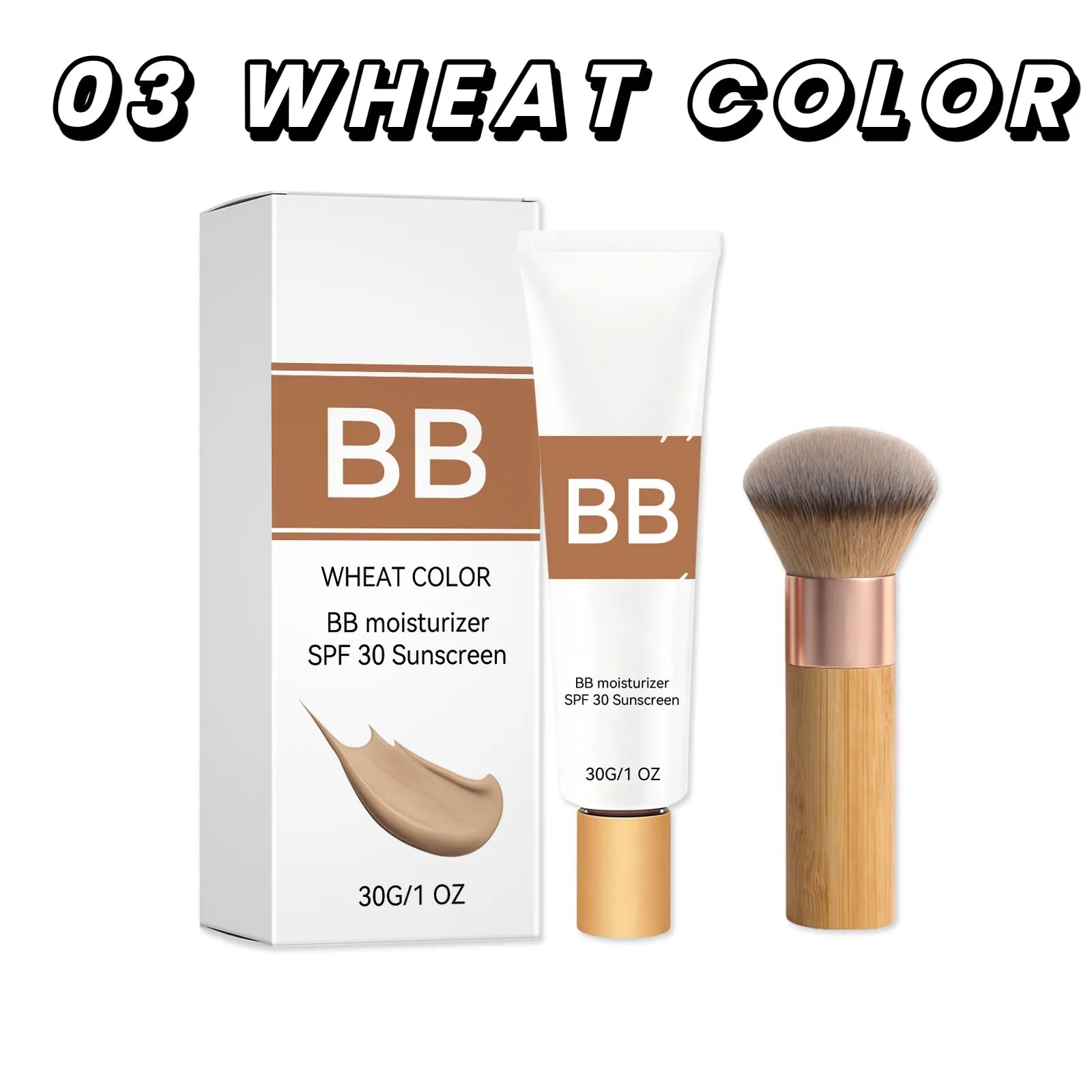 SPF 30 BB Cream Tinted Moisturizer with Hyaluronic Acid & Brush
