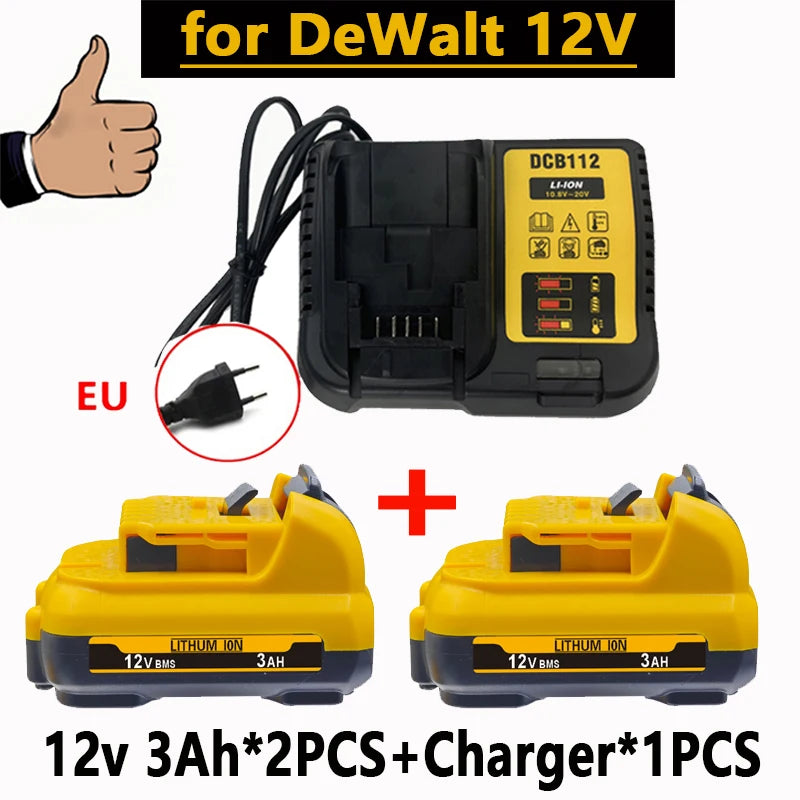1For DeWalt 12V MAX 2.0Ah 3.0Ah 5.0Ah 6.0Ah Battery DCB124 DCB125 DCB122 Rechargeable Tool Pack. Oasis Select 12V 3AH X2 charge X1