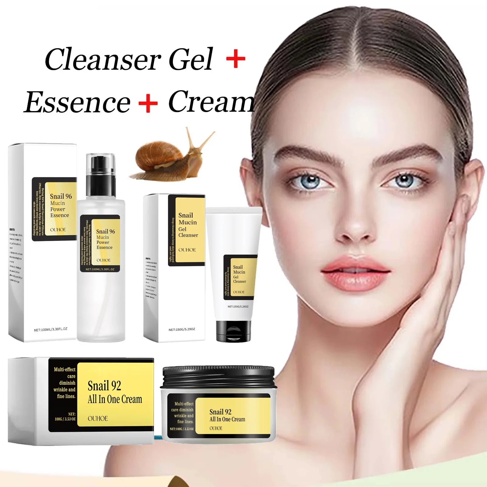 Precious Snail 96 Mucin Power Essence/Cleanser/Cream Moisturizing Smoothing Nourishing Firming Skin Cosmetics Facial Skin Care Oasis Select