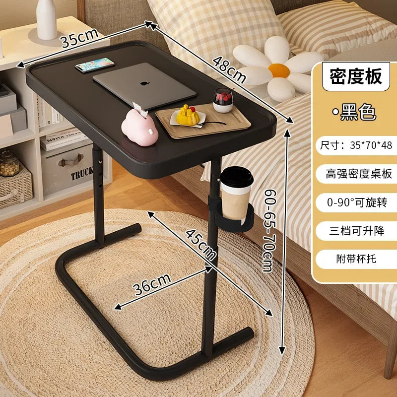Multi-functional Movable lifting bedside table, home sofa side few, notebook computer table, folding small table, desk Oasis Select MY-Black-A
