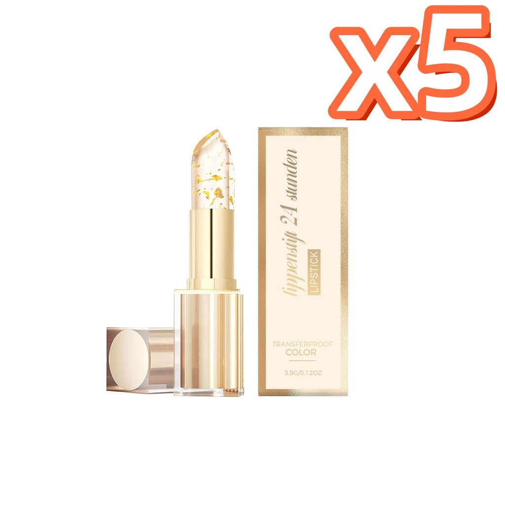 Gold Foil Color-Changing Lipstick | Hyaluronic Acid Lip Balm Color-Changing Lipstick Oasis Select 3.5g Boxed X 5PCS