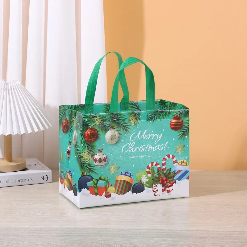 Christmas Gift Bag Santa Elk Snowflake Design Tote Packaging Bag Thickened Fabric Waterproof Large Capacity Candy Present Bags Oasis Select 08 32 x 25 x 17cm