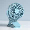 Portable Mini 360°Flip USB Rechargeable Table Fan Clip-on Type Desk Fan Hanging Clip Fan Night Light Air Cooler Outdoor Oasis Select Blue