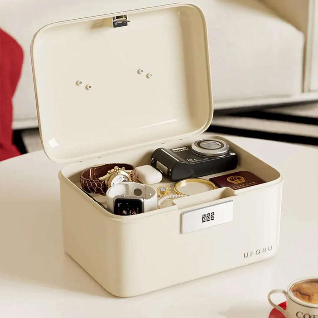 Storage boxes with combination locks, combination lock boxes, home security storage boxes, large-capacity compartmentalized Oasis Select