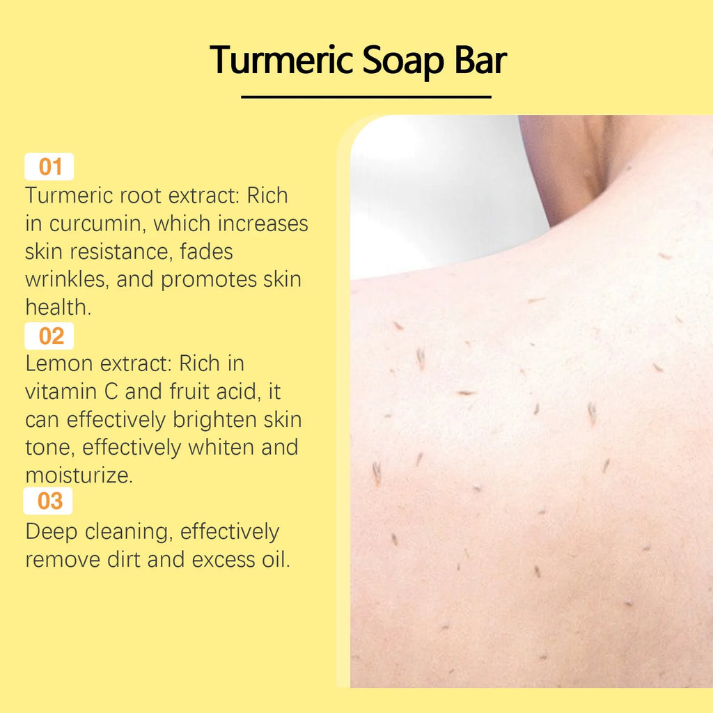Oceaura Lemon Turmeric Body Care Soap Moisturizing Dryness Oil Control Deeply Cleansing Removing Exfoliate Skin Brightening Soap Oasis Select