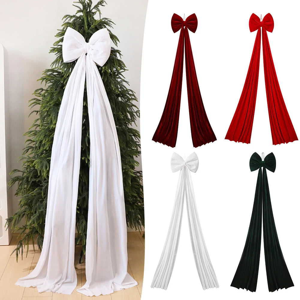 Extra Large Velvet Christmas Tree Topper Bow | Red Oversized