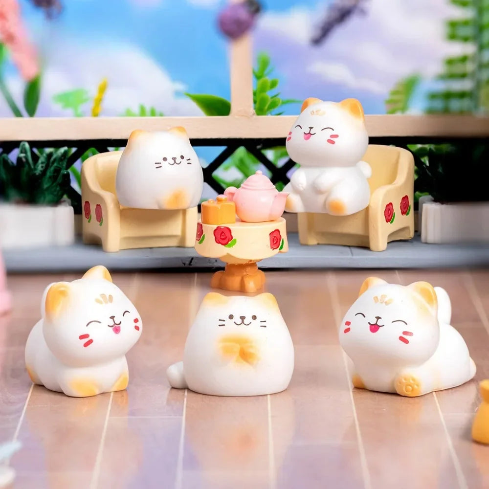 Mini Cats Ornament Fairy Garden Kitten Statue Gift Kids Children Baby Room Decoration Toys Miniature Figurines Home Decor Oasis Select