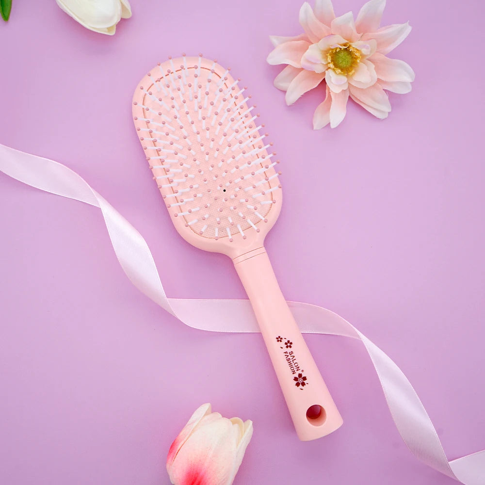 Mini Air Cushion Detangling Hairbrush – Anti-Static Massage Comb Hair Detangling Brush Oasis Select YF9321-pink-01